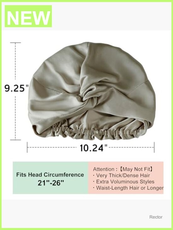 100% Mulberry Silk Bonnet for Sleep, Tie Closure, Adjustable Night Cap main image 4